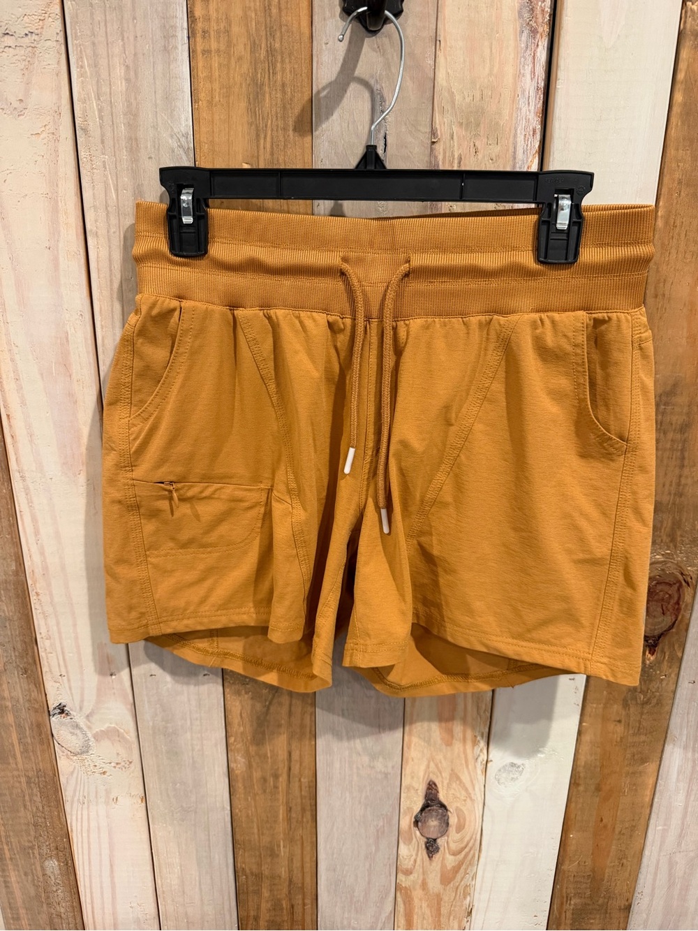 ZYIA Women's Drawstring Pocket Shorts - Mustard Gold